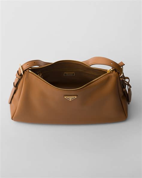 caramel prada aimee shoulder bag